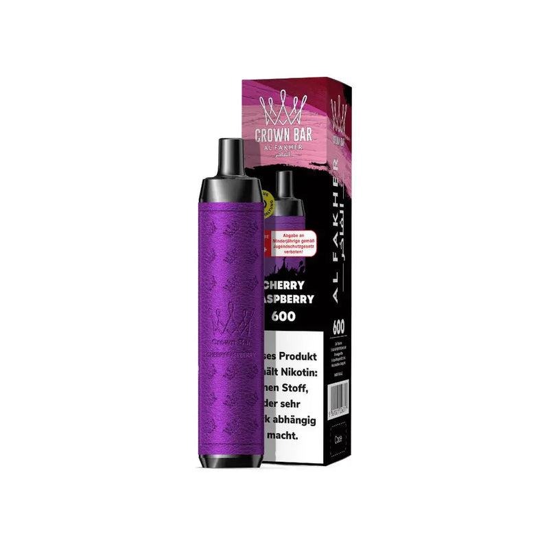 Al Fakher Crown Bar Einweg E-Zigarette Cherry Raspberry Geschmack in lila mit Verpackung