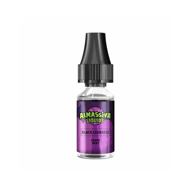 AlMassiva Liquids Black Lebanese Grapemint E-Liquid Flasche mit schwarzem Tropfer