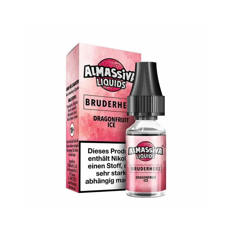 Almassiva Liquids Bruderherz Dragonfruit Ice E-Liquid Flasche und Verpackung in rosa Design