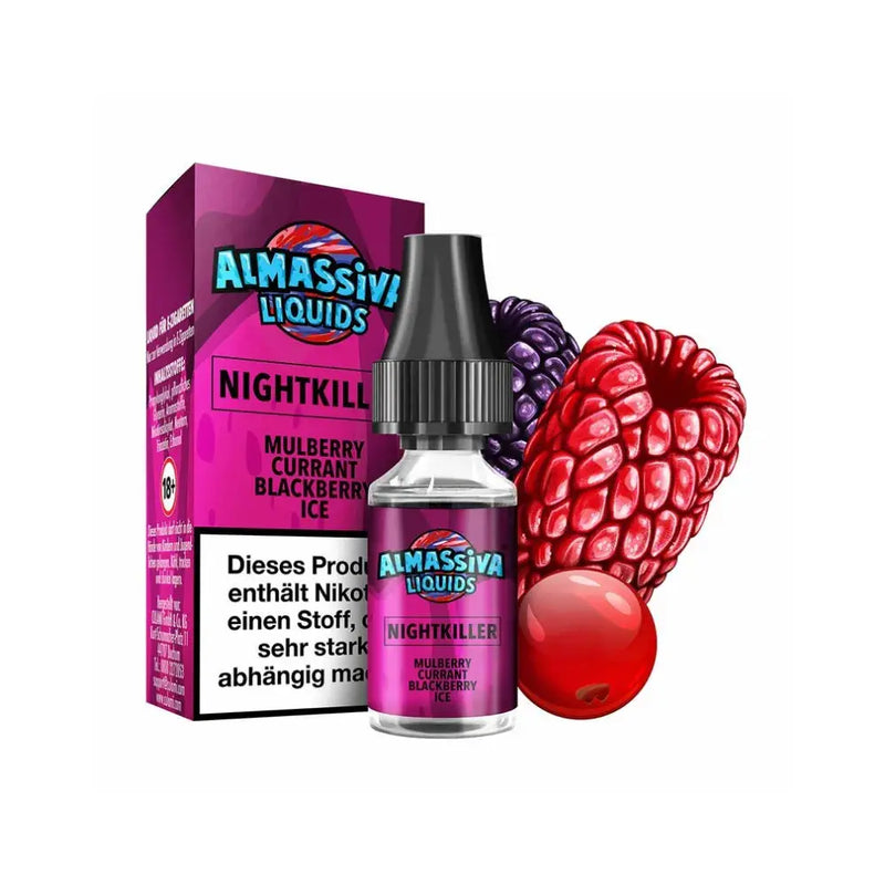 Almassiva Liquids Nightkiller E-Liquid mit Brombeere, Maulbeere, schwarzer Johannisbeere und Eisgeschmack