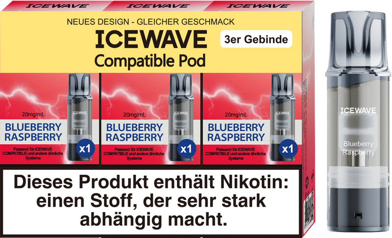 Icewave Pod - Blueberry Raspberry 3 Pods Icewave