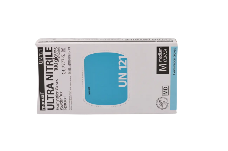 Packung Ultra Nitril Einmalhandschuhe, puderfrei, mittel Größe M, 100 Stück