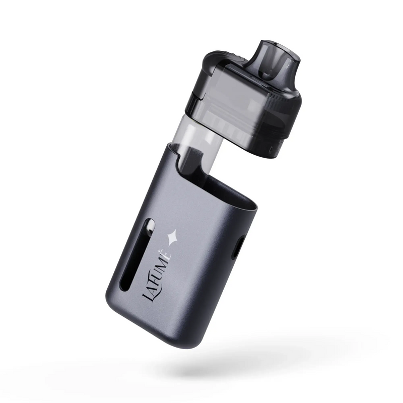 Lafume schwarzes kompaktes Vape Gerät mit herausnehmbarem Pod auf weißem Hintergrund
