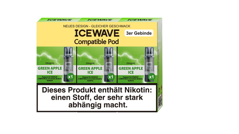 Icewave Pod - Green Apple Ice 3 Pods Icewave
