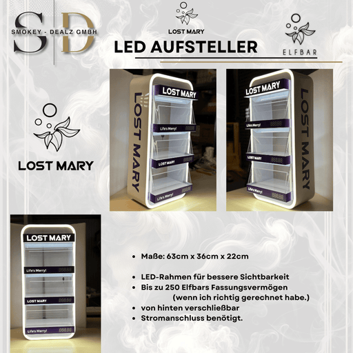 LOST MARY LED Aufsteller - Ab 3000€ Umsatz oder 100€ netto Moderne Beleuchtung (ca 250 Stück Füllmenge) - Smokey-Dealz