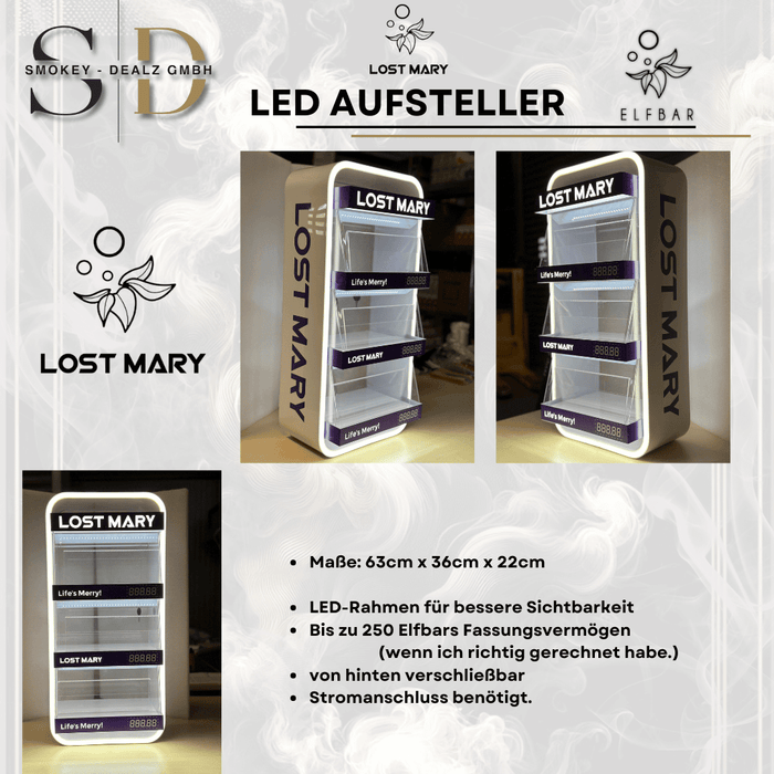 LOST MARY LED Aufsteller - Ab 3000€ Umsatz oder 100€ netto Moderne Beleuchtung (ca 250 Stück Füllmenge) - Smokey-Dealz