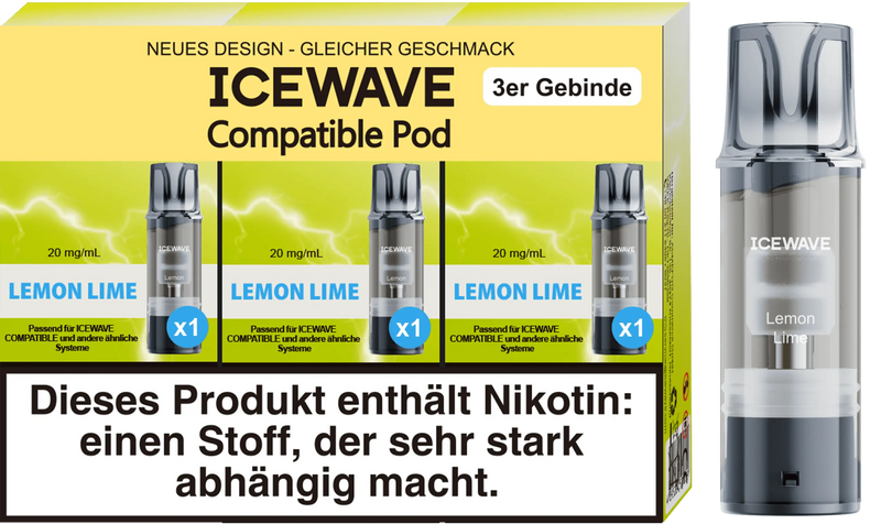 Icewave Pod - Lemon Lime 3 Pods Icewave