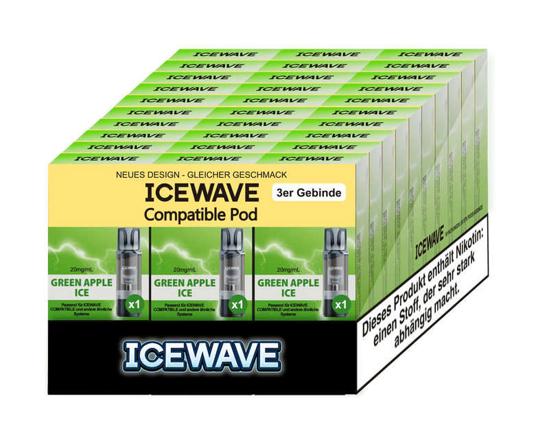 Icewave Pod - Green Apple Ice 3 Pods Icewave