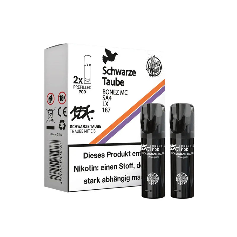 187 Strassenbande - Prefilled Pods (MatchBar) - 2 Stück - Schwarze Taube - 20mg/ml 187 Straßenbande
