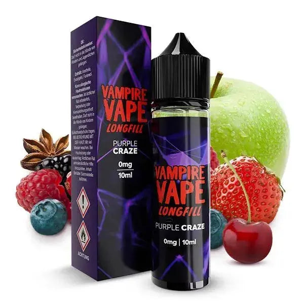 Vampire Vape Purple Craze Longfill 10ml E-Liquid mit Früchten wie Apfel, Erdbeere, Kirsche, Heidelbeere und Himbeere