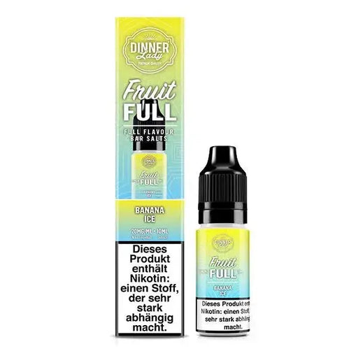 Dinner Lady Fruit Full Banana Ice Nikotinsalz 10ml E-Liquid mit Hinweis zur Nikotinabhängigkeit