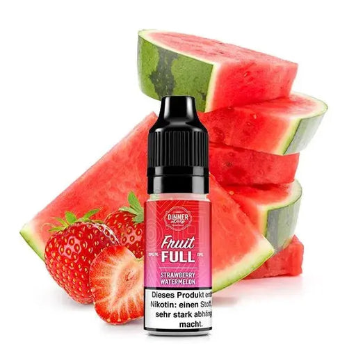 Dinner Lady Fruit Full Strawberry Watermelon Nikotinsalz vor Wassermelonen- und Erdbeerfrüchten