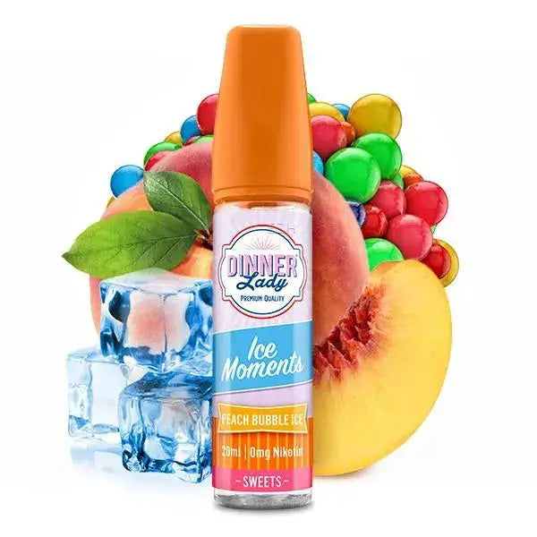 Dinner Lady Ice Moments Peach Bubble Ice E-Liquid mit Pfirsich und Eiskristallen