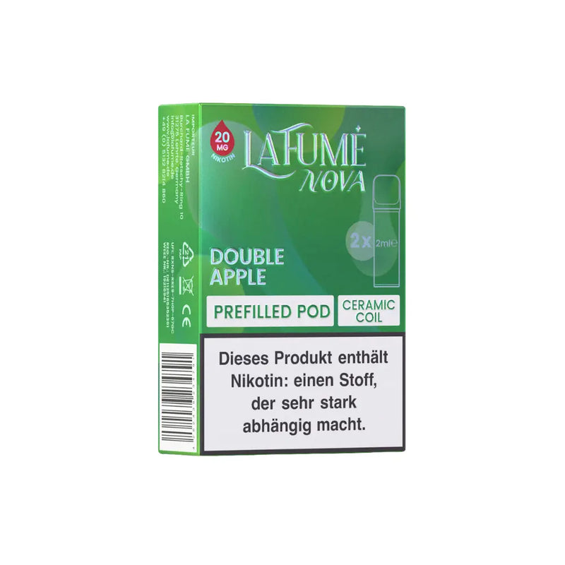 Lafumé Nova Double Apple Prefilled Pod mit 20mg Nikotin, ceramic coil, grüne Verpackung