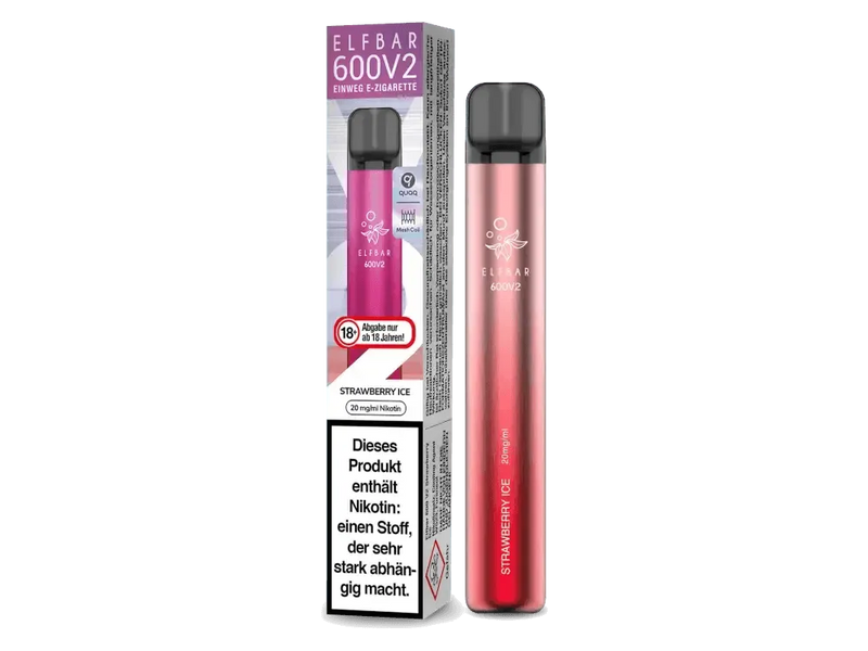 Elf Bar 600 v2 - 20mg - Strawberry Ice - Smokey-Dealz