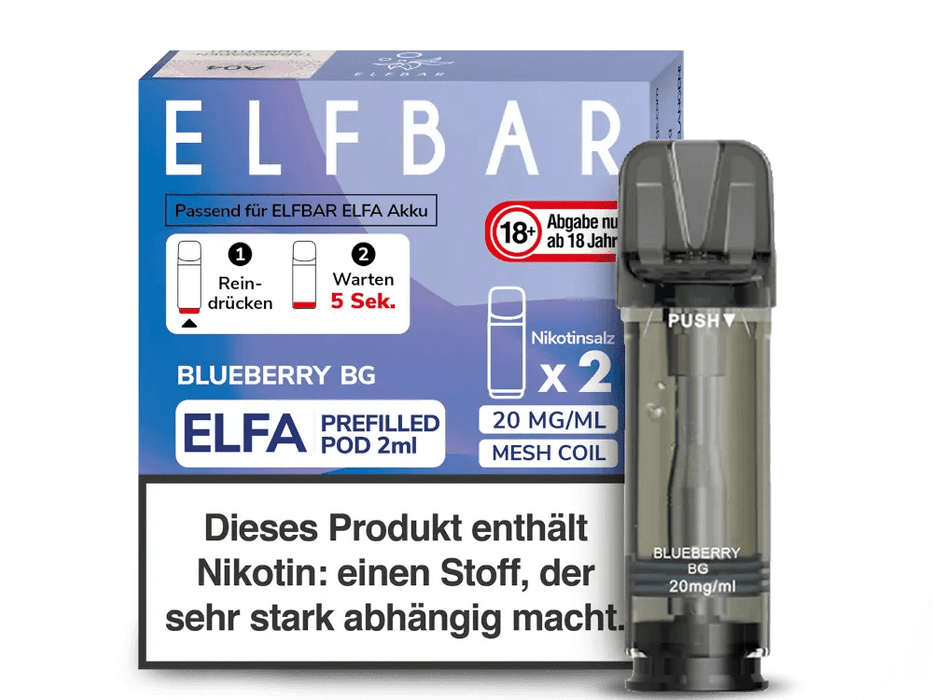 ELFA Pod - Blueberry Bubble Gum - 2x 20mg - Smokey-Dealz