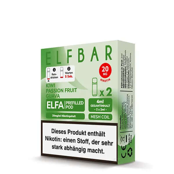 ELFA Pod - Kiwi Passion Fruit Guava - 2x 20mg - Smokey-Dealz