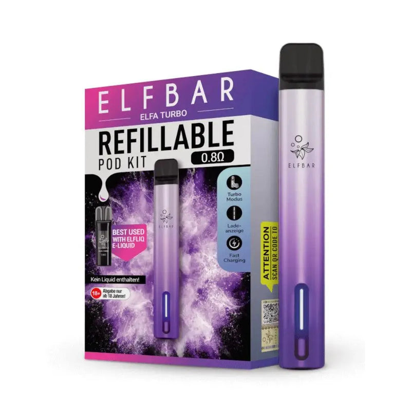 ELFBAR Elfa Turbo Pod Kit - Aurora Purple - Smokey-Dealz