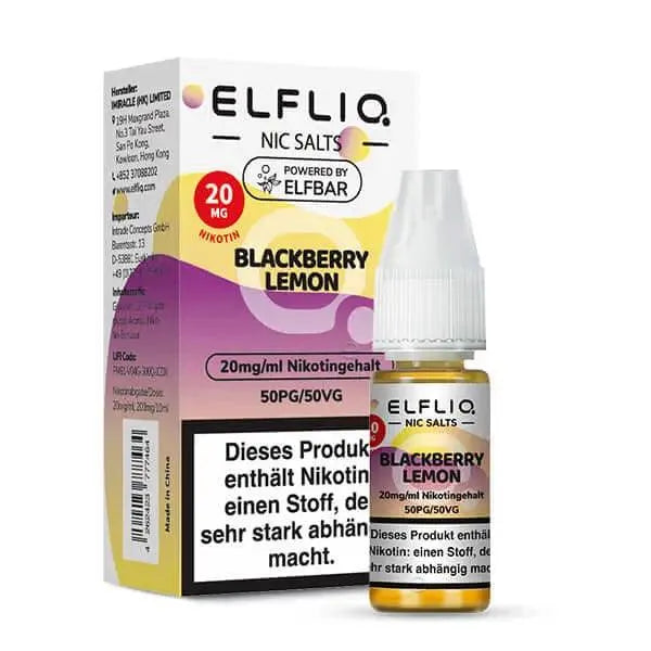 ELFLIQ Blackberry Lemon Nikotinsalz Liquid 20mg, 50PG/50VG, Nikotin E-Liquid mit Warnhinweis