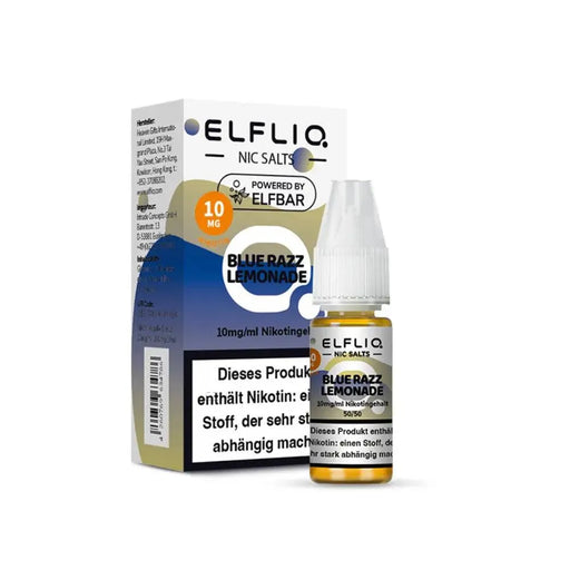 Elf Bar ELFLIQ Nic Salts Blue Razz Lemonade Nikotinsalz Liquid 10mg Flasche und Verpackung