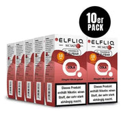 10er Pack ELFLIQ Cola Nikotinsalz Liquid 10 mg/ml von ELF BAR in roten Verpackungen