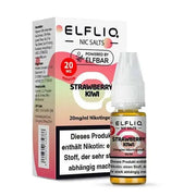 ELFLIQ Strawberry Kiwi Nikotinsalz Liquid 20 mg/ml mit Packung und Flasche für E-Zigaretten