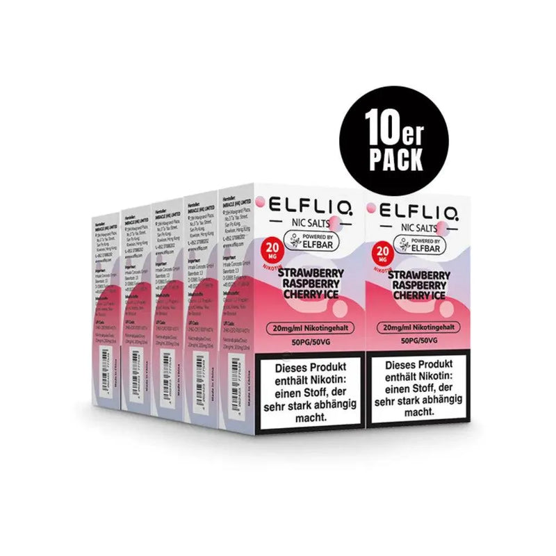 Elf Bar - Elfliq Strawberry Raspberry Cherry Ice nikotinsalz liquid - Smokey-Dealz
