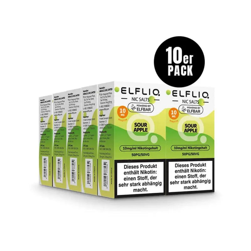 ElfBar Elfliq - Sour Apple nikotinsalz liquid - Smokey-Dealz