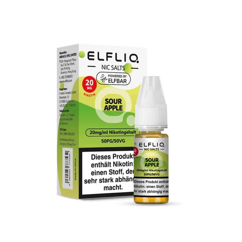 ElfBar Elfliq - Sour Apple nikotinsalz liquid - Smokey-Dealz