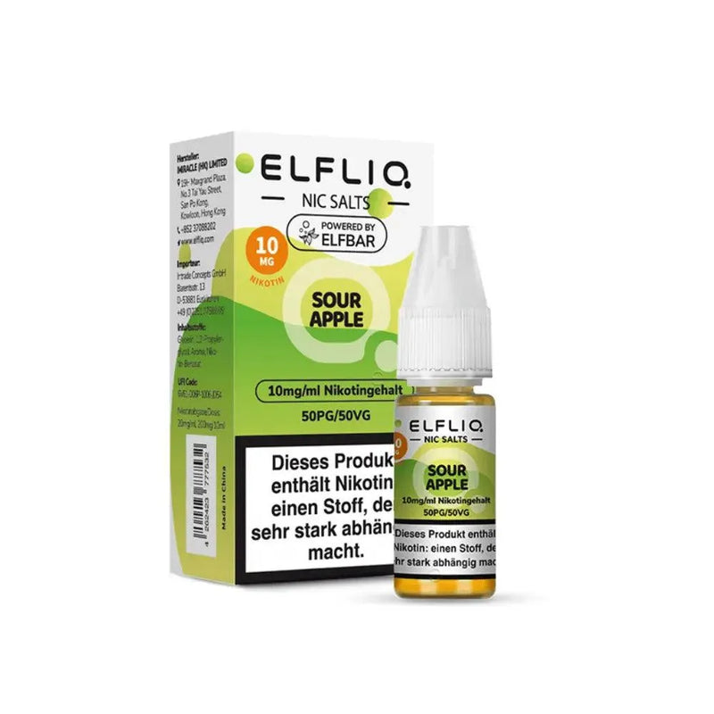 ElfBar Elfliq - Sour Apple nikotinsalz liquid - Smokey-Dealz