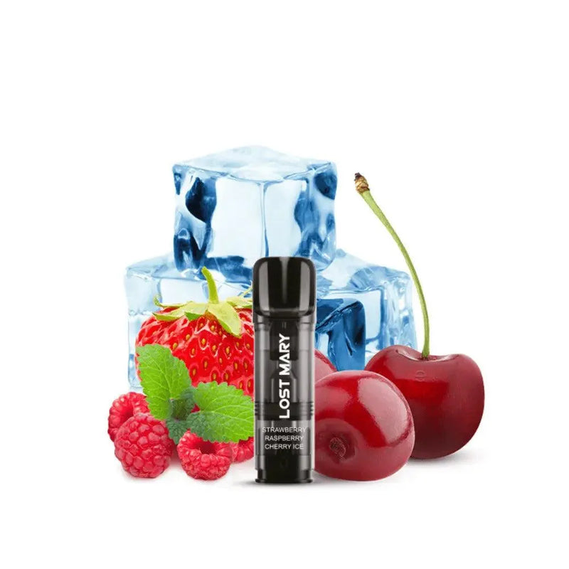 Elf Bar - Strawberry Raspberry Cherry Ice - Lost Mary - PODS 2x 20mg - Smokey-Dealz