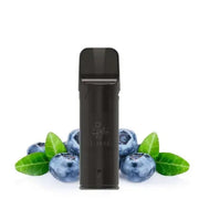 Schwarzes Elfa Pod Vape mit Blaubeeren und grünen Blättern, Blaubeergeschmack, 20 mg