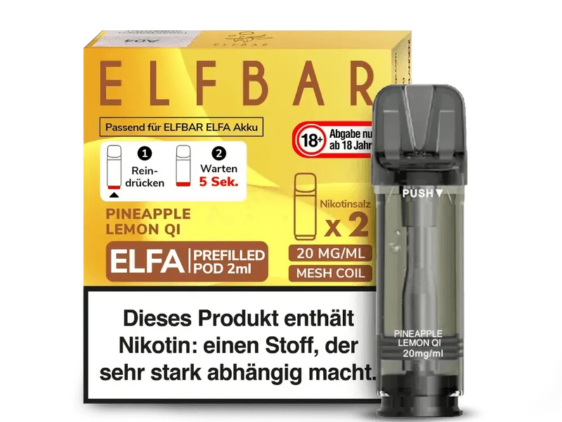ELFA Pod - Pineapple Lemon Qi - 2x 20mg - Smokey-Dealz