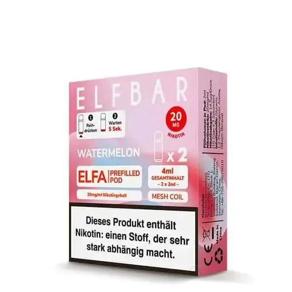 Elfbar ELFA Prefilled Pod Watermelon 20mg Nikotin 4ml Mesh Coil 2er Pack