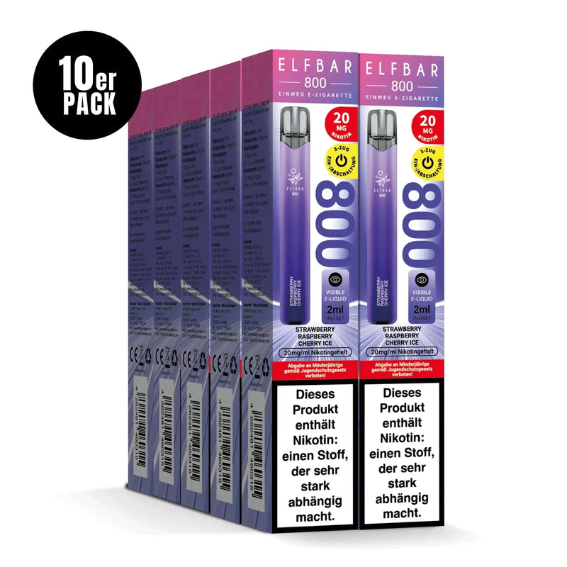 Elfbar 800 - Strawberry Raspberry Cherry Ice - Smokey-Dealz