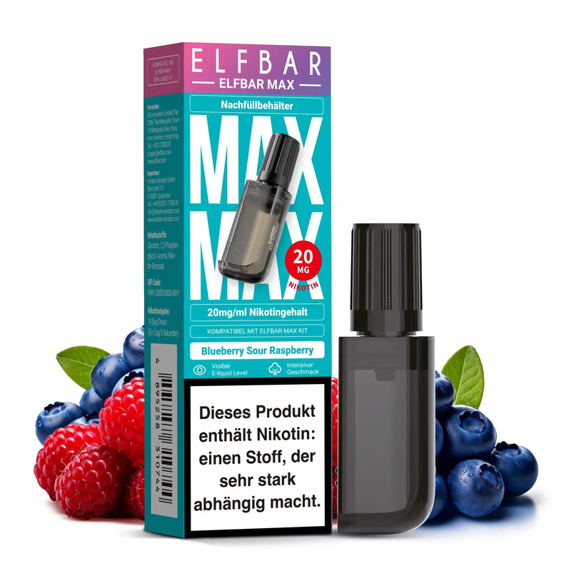 Elfbar Max Pod - Blueberry Sour Raspberry 20mg Nikotingehalt ELFBAR