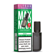 Elfbar Max Nachfüllbehälter Menthol mit 20mg Nikotin, grüne Verpackung und Warnhinweis