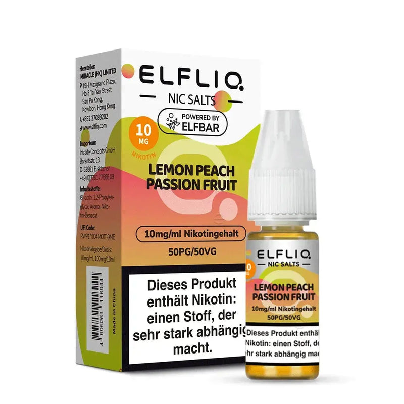 ElfBar - Elfliq Lemon Peach Passionfruit nikotinsalz liquid ELFBAR