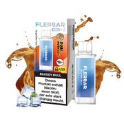 Flerbar Bloody Bull E-Zigarette Pods Pack mit Dual Mesh Coil, 20mg Nikotin, E-Liquid mit Eiswürfeln und Limonaden-Splash