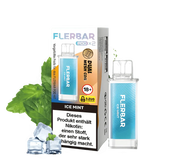 Flerbar Ice Mint Nikotin Pods mit Dual Mesh Coil, 18+ Warnung, Minzblätter und Eiswürfel