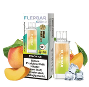 Flerbar Peach Ice Nikotin Pod mit Pfirsichen, Eiswürfeln und Verpackung, 20 mg Nikotin