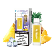 Flerbar Pineapple Ice Pods mit dualer Mesh Coil, Ananasstücken und Eiswürfeln, Nikotinwarnung