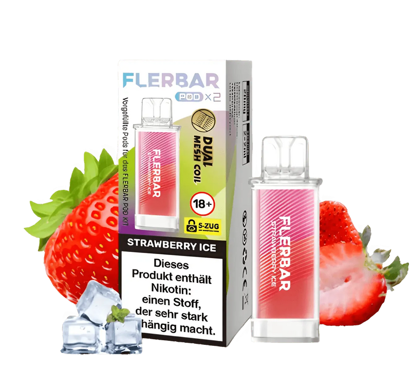 FLERBAR Pods - Strawberry Ice - 20mg - Smokey-Dealz