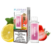 Flerbar Pods Strawberry Lemonade mit Dual Mesh Coil, Nikotinwarnung, Erdbeere und Zitrone