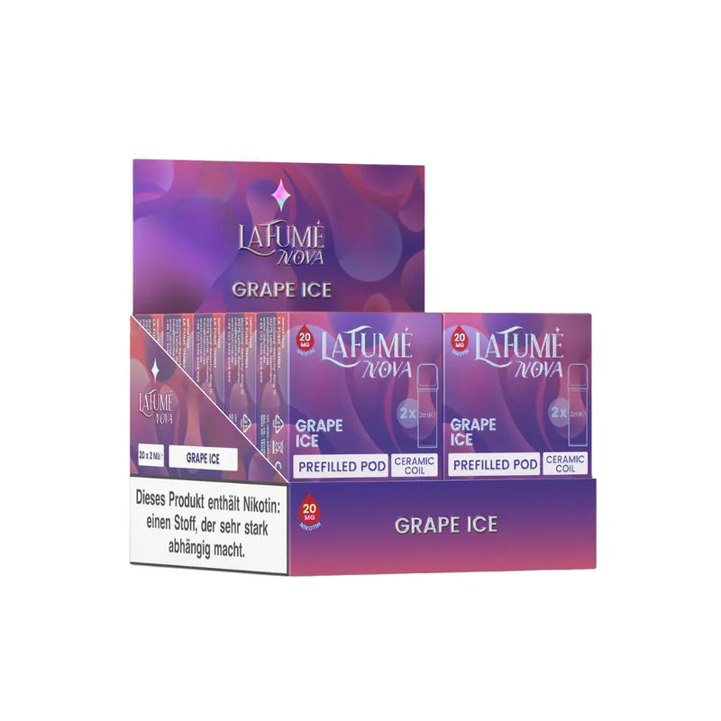 LaFumé Nova Grape Ice vorbefüllte Pods mit 20mg Nikotin, Ceramic Coil, Displayschachtel