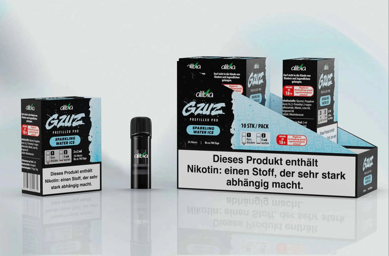 GZUZ - Sparkling Water Ice - 2 x 20mg( Pods) - Smokey-Dealz