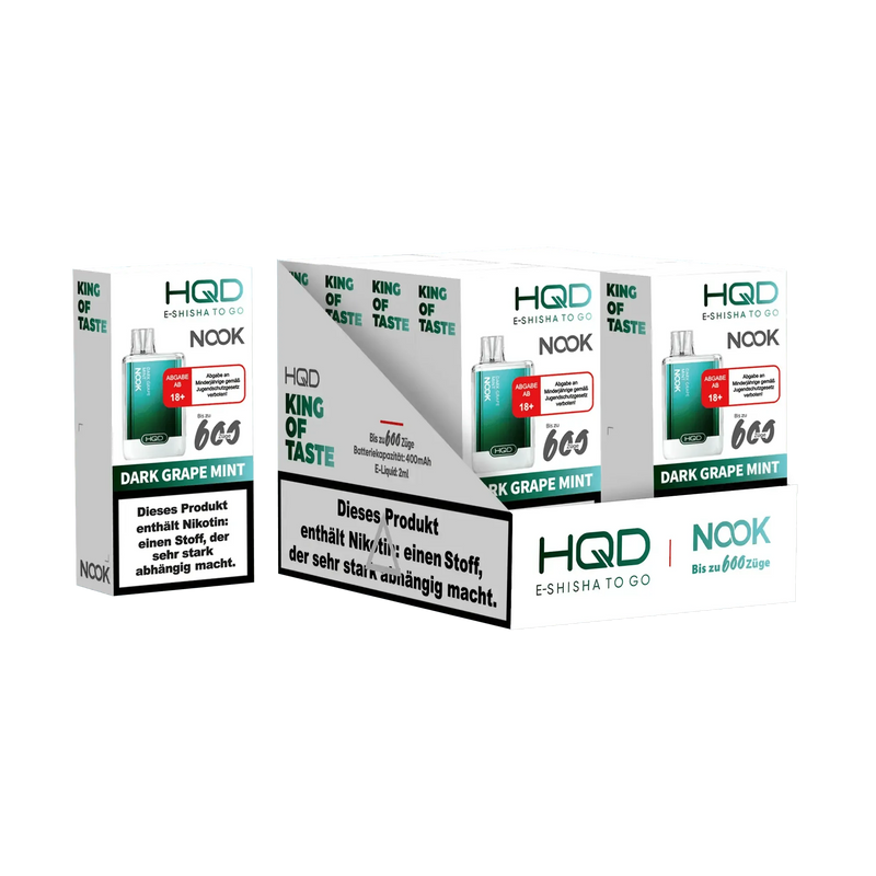 HQD Nook 600 - Dark Grape Mint - 18 mg - Smokey-Dealz