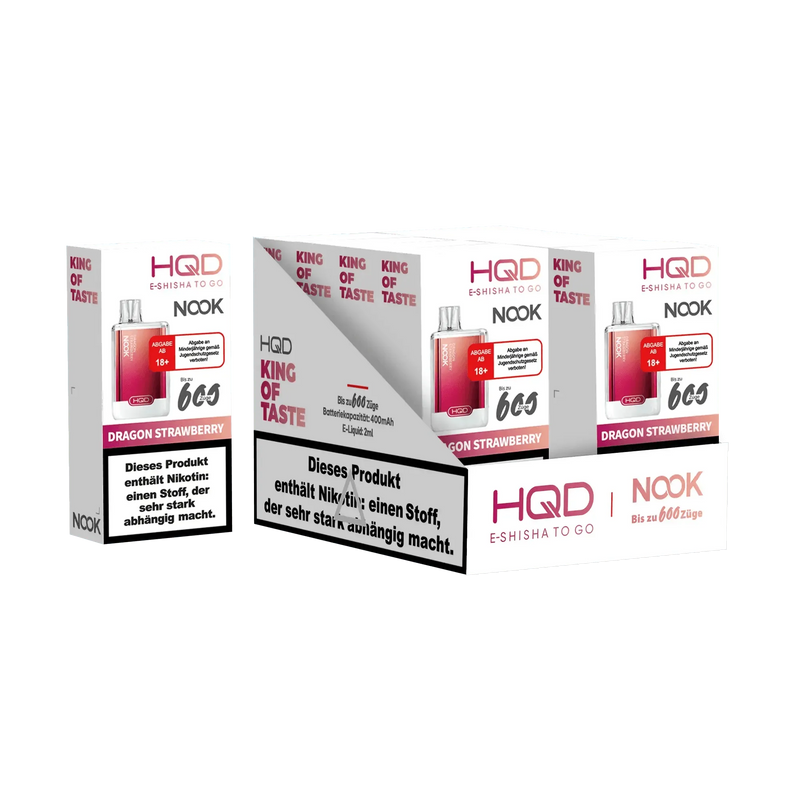 HQD Nook 600 - Dragon Strawberry - 18 mg - Smokey-Dealz
