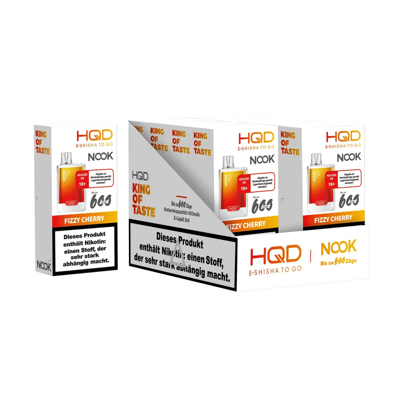 HQD Nook 600 - Fizzy Cherry - 18 mg - Smokey-Dealz