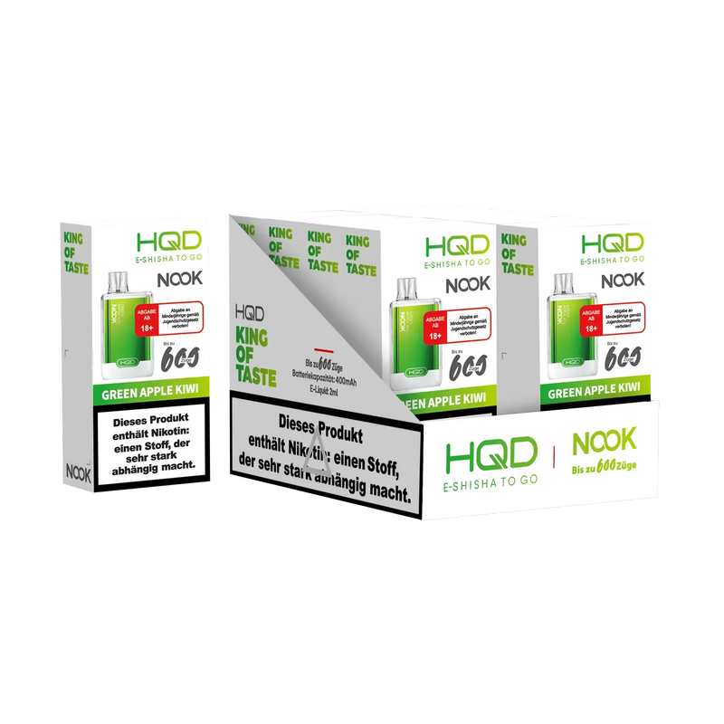 HQD Nook 600 - Green Apple Kiwi - 18 mg - Smokey-Dealz